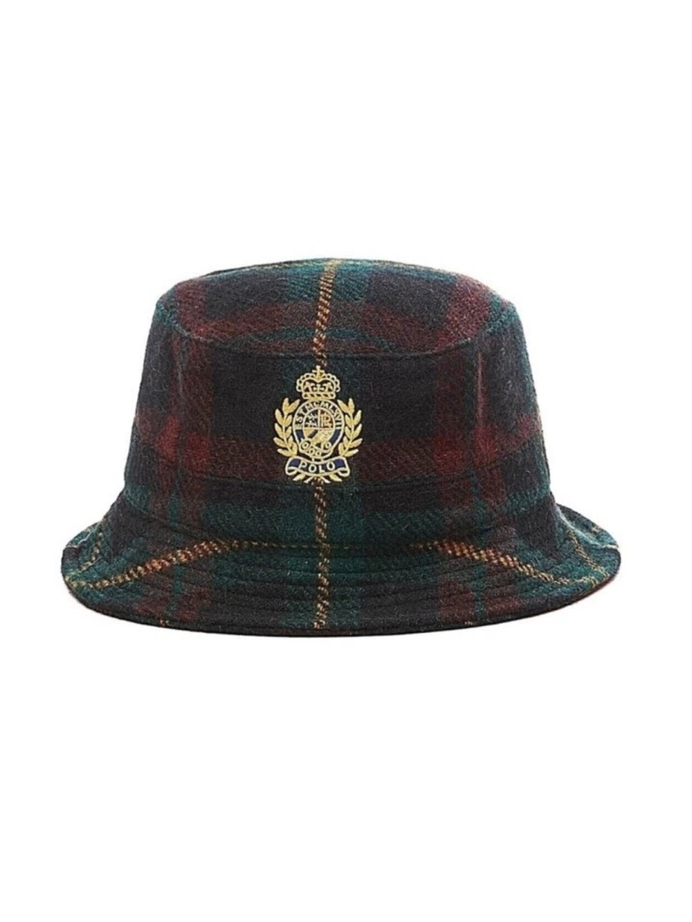 POLO RALPH LAUREN Tartan Plaid Check Wool Alpaca Luxury Bucket Hat S/M CREST